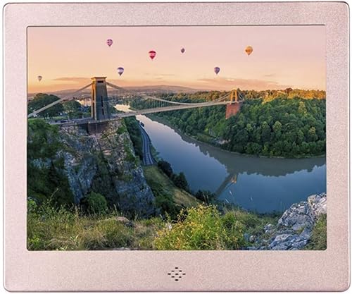 VUIKLCty Cornice Digitale in Metallo da 15 Pollici, Album Fotografico elettronico da Parete, Dispositivo pubblicitario for Reception di supermercati e Hotel(Rose Gold)
