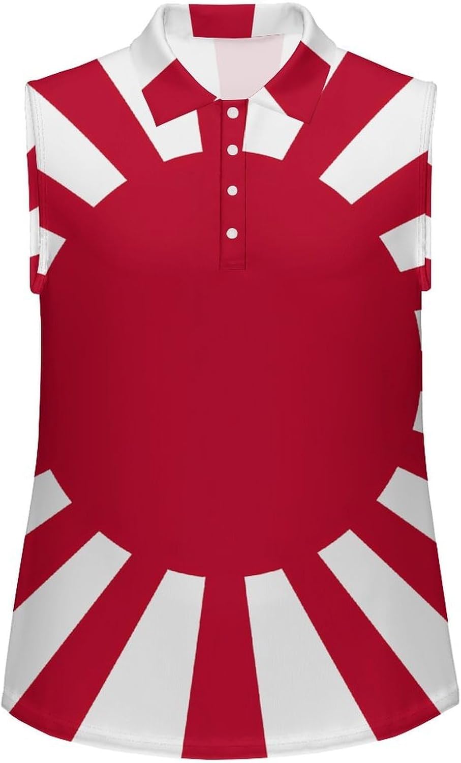 Flag of Imperial Japanese Army Womens Sleeveless V Neck Golf Polo Shirts | Collared Tank Tops
