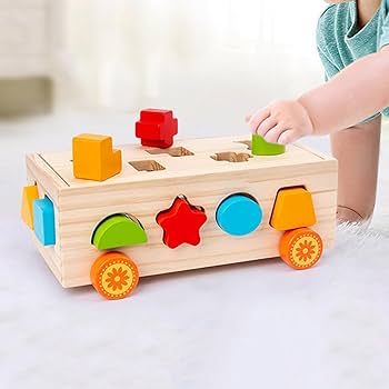 Amazon.co.jp: 木製 知育玩具 車 男の子 女の子 押し車 立体