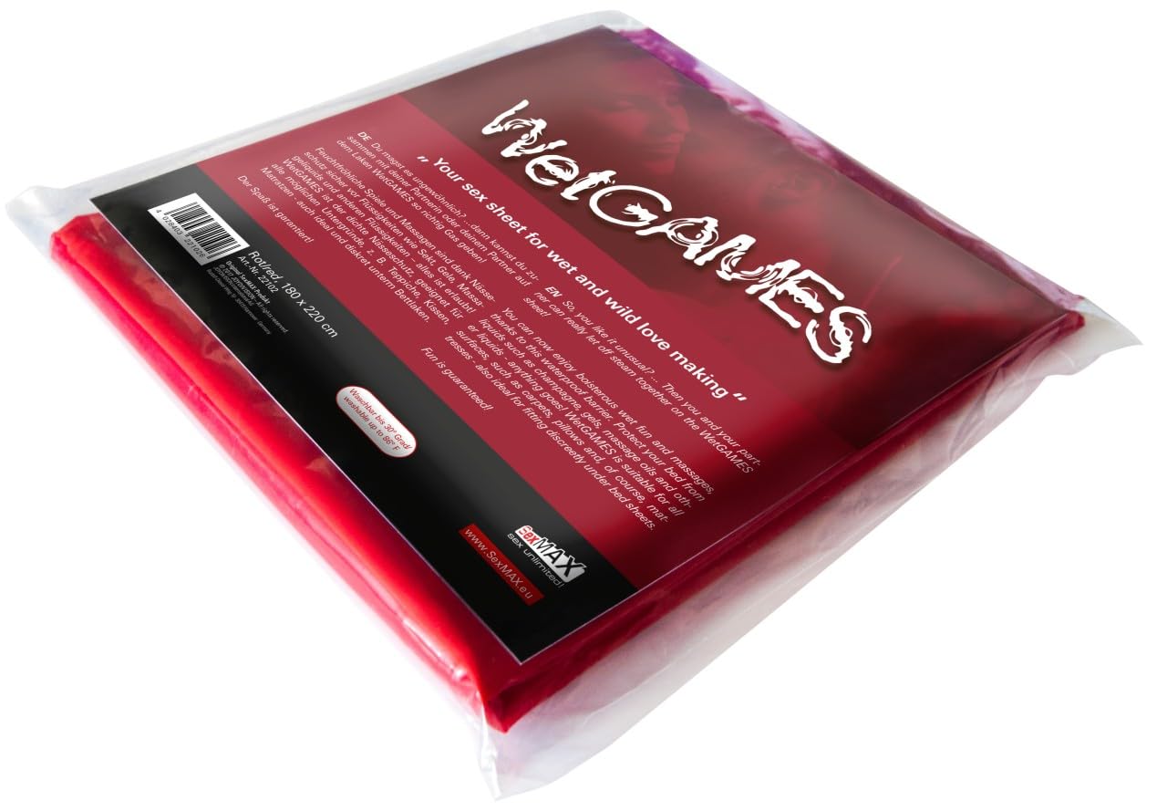 JOYDIVISION SexMAX WetGAMES Lenzuolo rosso | Telo copriletto 180 x 220 cm | Lenzuolo in PVC per giochi di coppia e massaggi | Protezione dall’umidità per letto | lavabile fino a 30°C