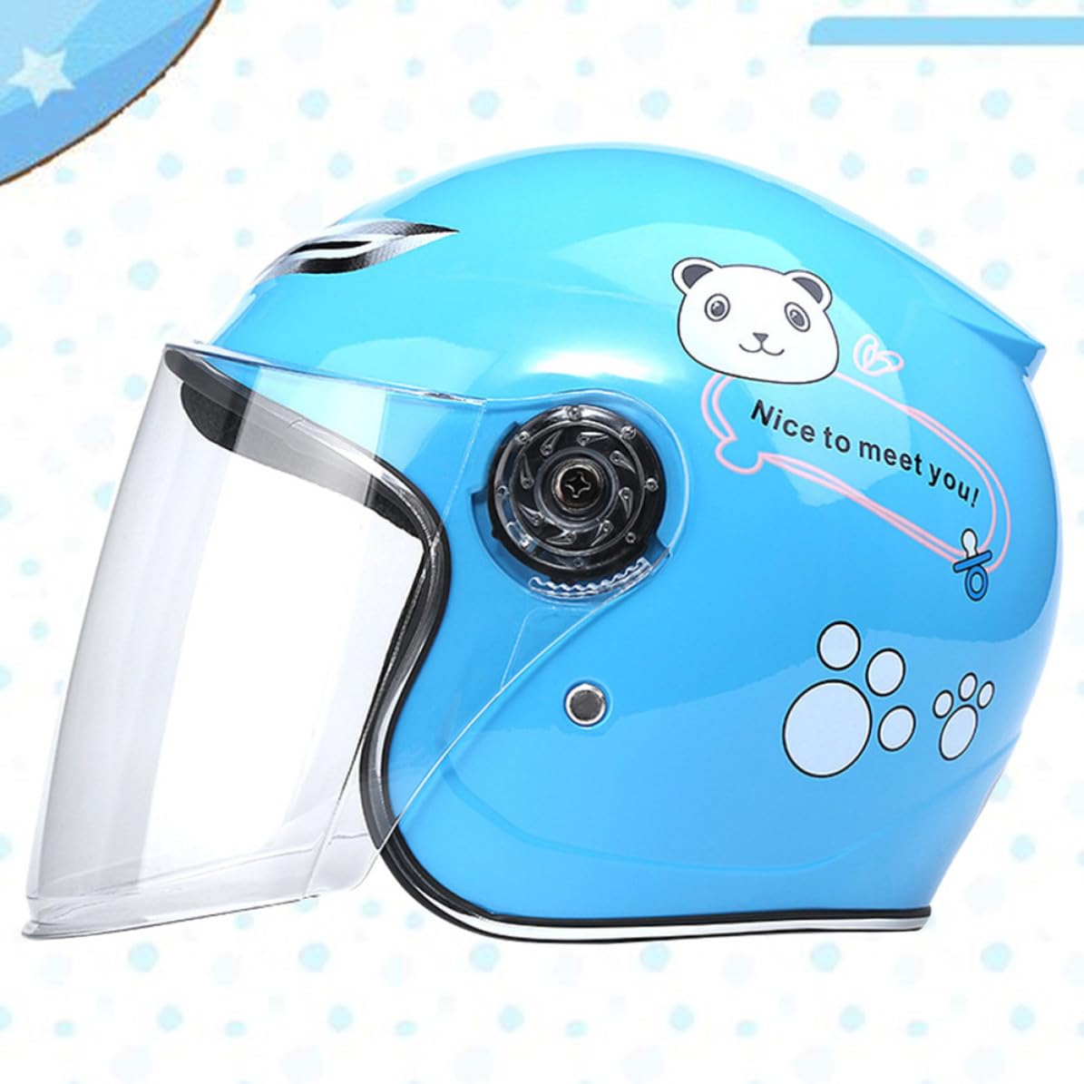 Casco Infantil de Cobertura Completa Azul, 1 Pieza, PP