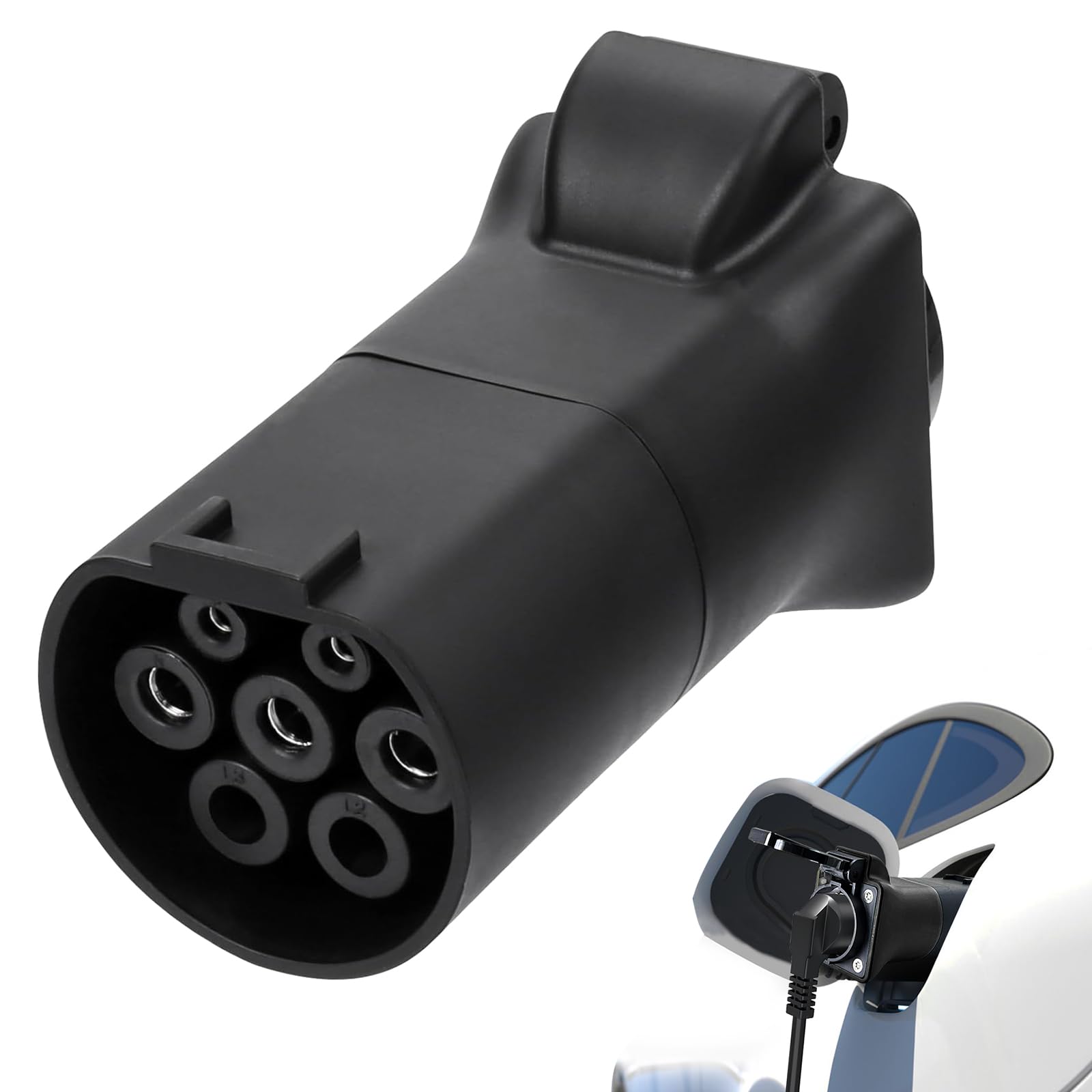 VOBOR Adattatore V2L per EV Tipo 2 a Schuko 3.5 KW 16A 220V da Veicolo a Carico, Compatibile con MG4, MG5, MG ZS, Acqua e Antipolvere (Contenente Ferro)