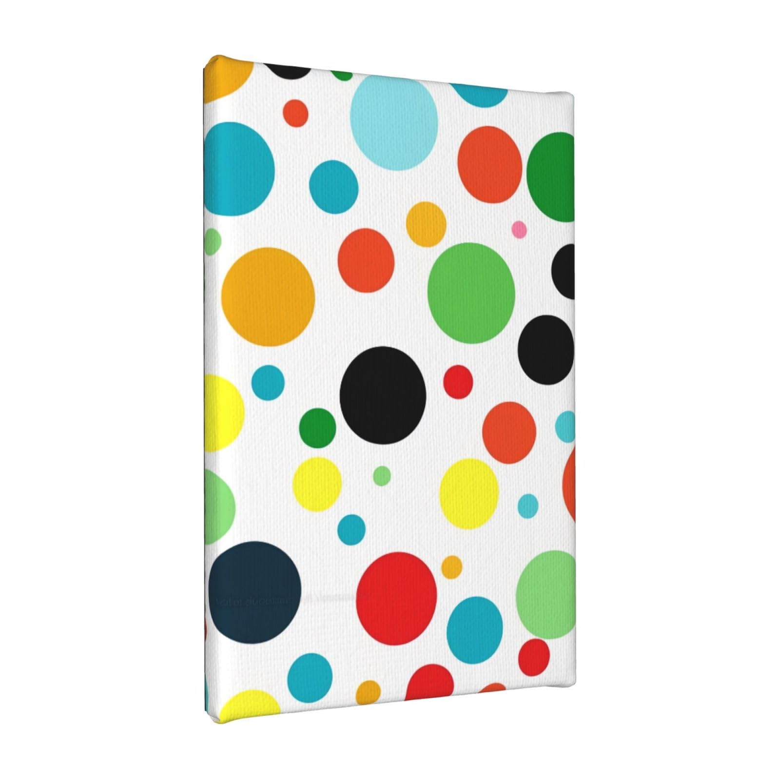YKLJG Twister Polka Dots Printed Wall Art Canvas Painting 20x30 CM Wooden Framed Picture Painting Artwork Prints for Bedroom Kitchen Home Office Decor