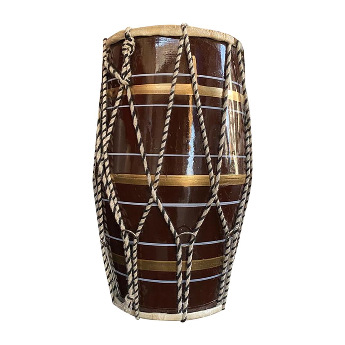 Baby Fiber Dholak for Bhajan Kirtan | Professional Handmade Musical Instrument | Dholki for Devotional Use | Classical Folk Percussion (12 Inches) - Image 2 thumbnail