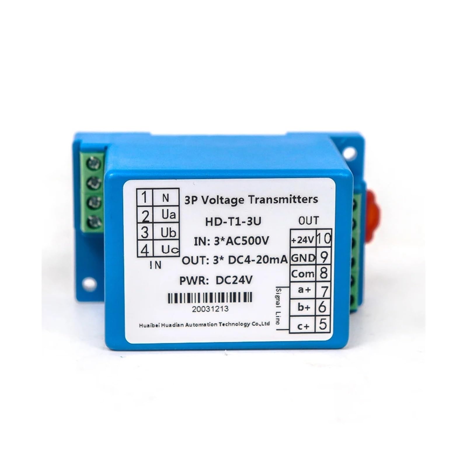 MXXDMOPD 3-Phase Voltage Sensor Transducer Transformer Transmitter 0-300A Ac Output 0-5V Dc(AC220V-0-5V-3 WIRE)