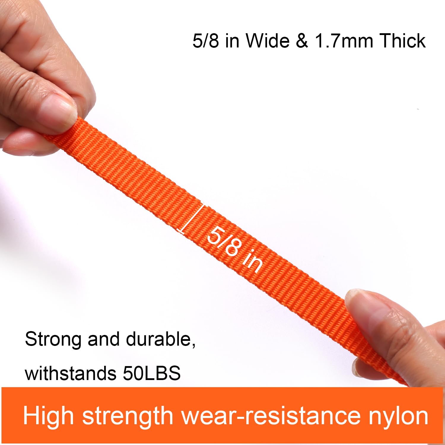 Siumouhoi 180cm Traditional Style Dog Leashes, Strong Collar Hook, for Small Medium and Large Dogs (Orange, 180cm x 1.5cm) - Image 4