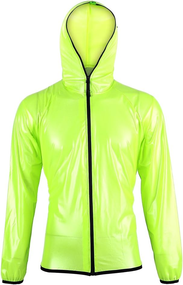 Gavigain Transparent Cycling Rain Jacket, Cool and Comfortable Design Bike Rain Jacket Set Windproof and Waterproof Outdoor