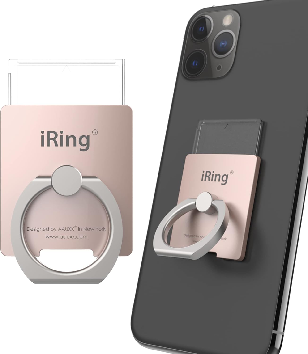 AAUXX iRing Link2 Eyeling Link 2 Smartphone Drop Prevention Safety Grip & Portable Stand, Supports Wireless Charging, rosegold