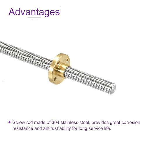 Miniatura 15 de DMiotech 15.748 in completamente rosca varilla T8x2mm tornillo de plomo con tuerca de latón kit para impresora 3D, máquina CNC