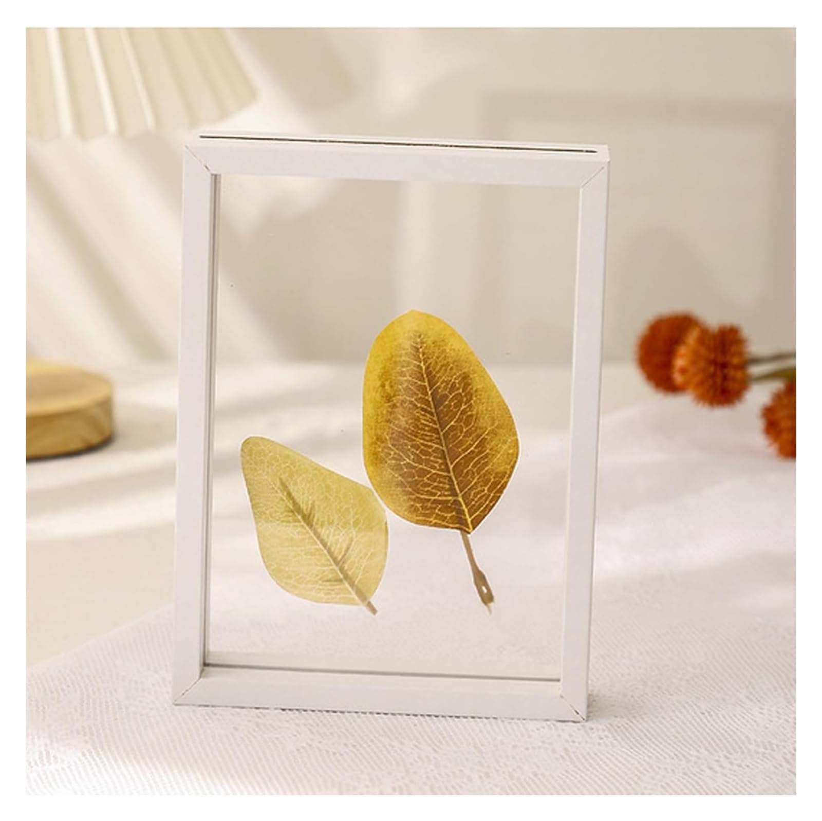 a4 frame, 2 Sided Glass Floating Photo Frame For Pressed Dried Flowers Multicolor(Wit,8 Inches)