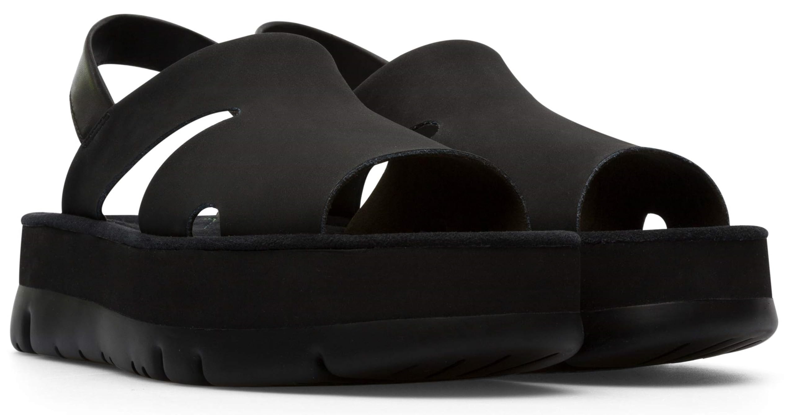 Camper Women's Oruga Up K200848 Wedge Sandal, Black, 7 UK