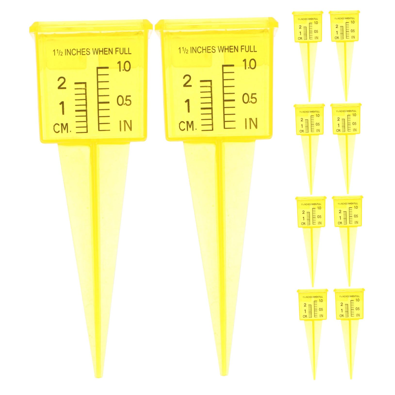 Abaodam Lot de 20 Compteurs d'eau pour Pelouse Pluviomètre Et Jauge De Neige pour Extérieur Tube De Remplacement en Plastique Jaune