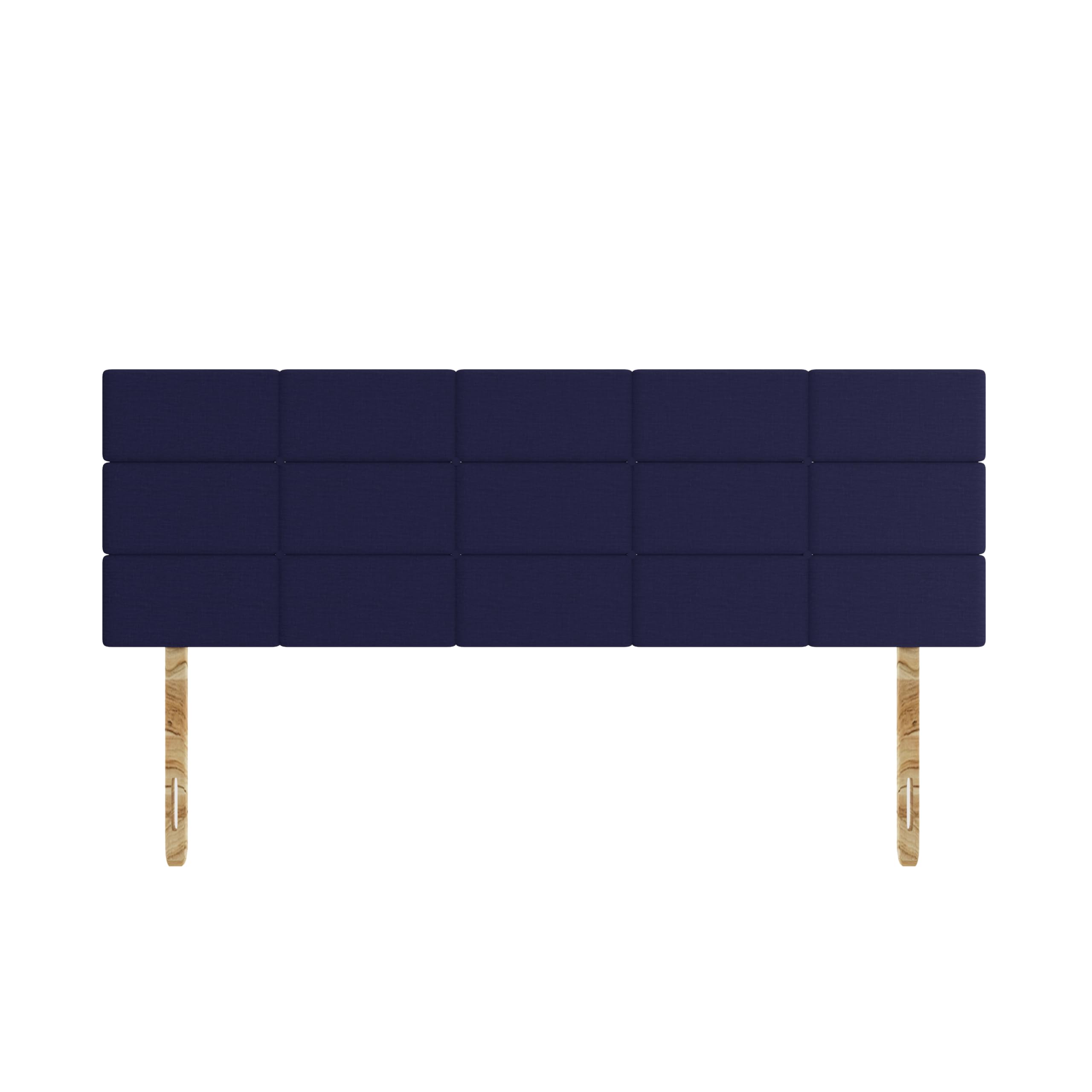 SANA SLEEP Rio Damask Cotton HeadBoard - Luxury 20" Upholstered Design for Divan Beds - Multiple Fabric Options for Bedroom and Hotel Furniture - 6FT Super King - Navy Blue