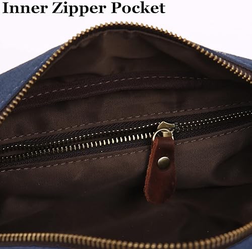 Miniatura 4 de RC ROCKCOW Neceser personalizado bordado lona Dopp kit regalo personalizado monograma bolsa de afeitar con cremallera para hombres y mujeres,