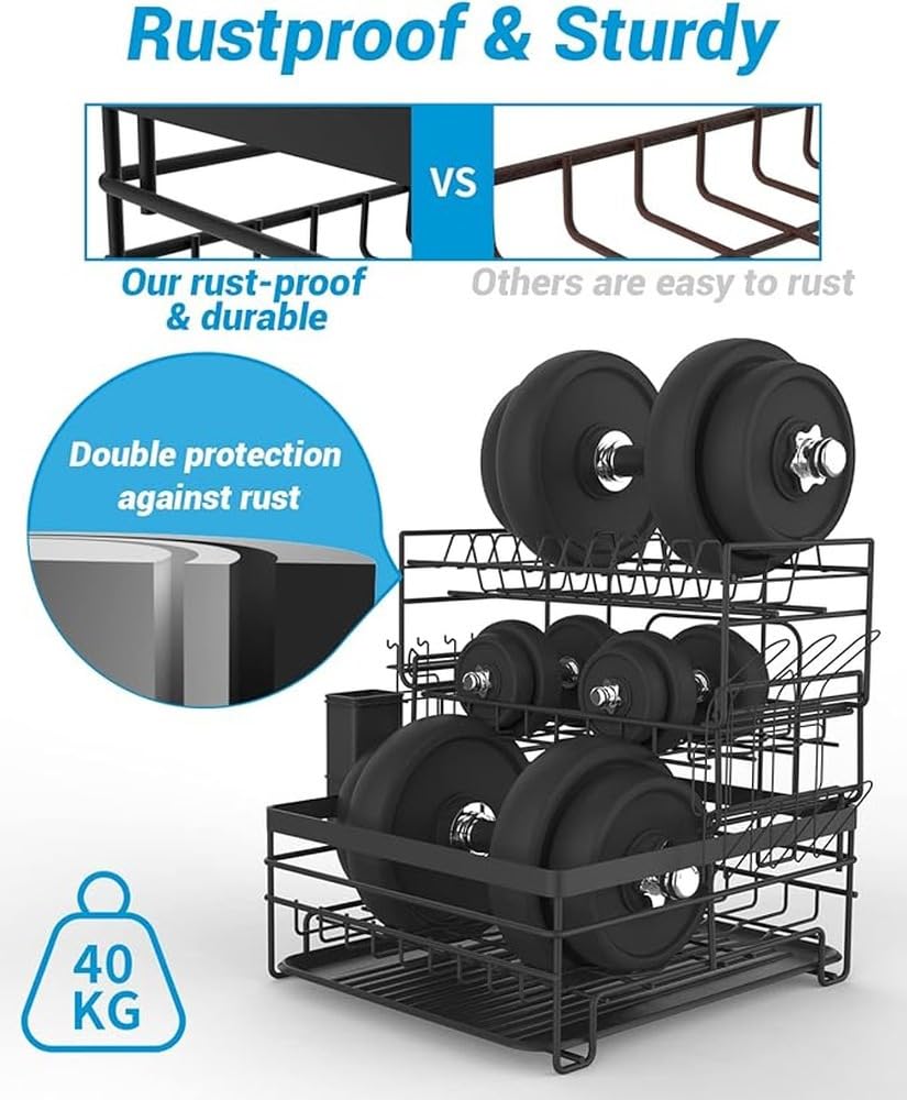 Escurridor de Platos Extragrande de 2 Niveles, Herramienta de