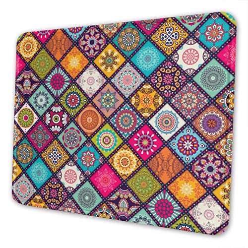Muismat, mandala-gamingmuismat, gamingaccessoires met gestikte randen, antislip rubberen basis voor computers, laptop, kantoor en thuis