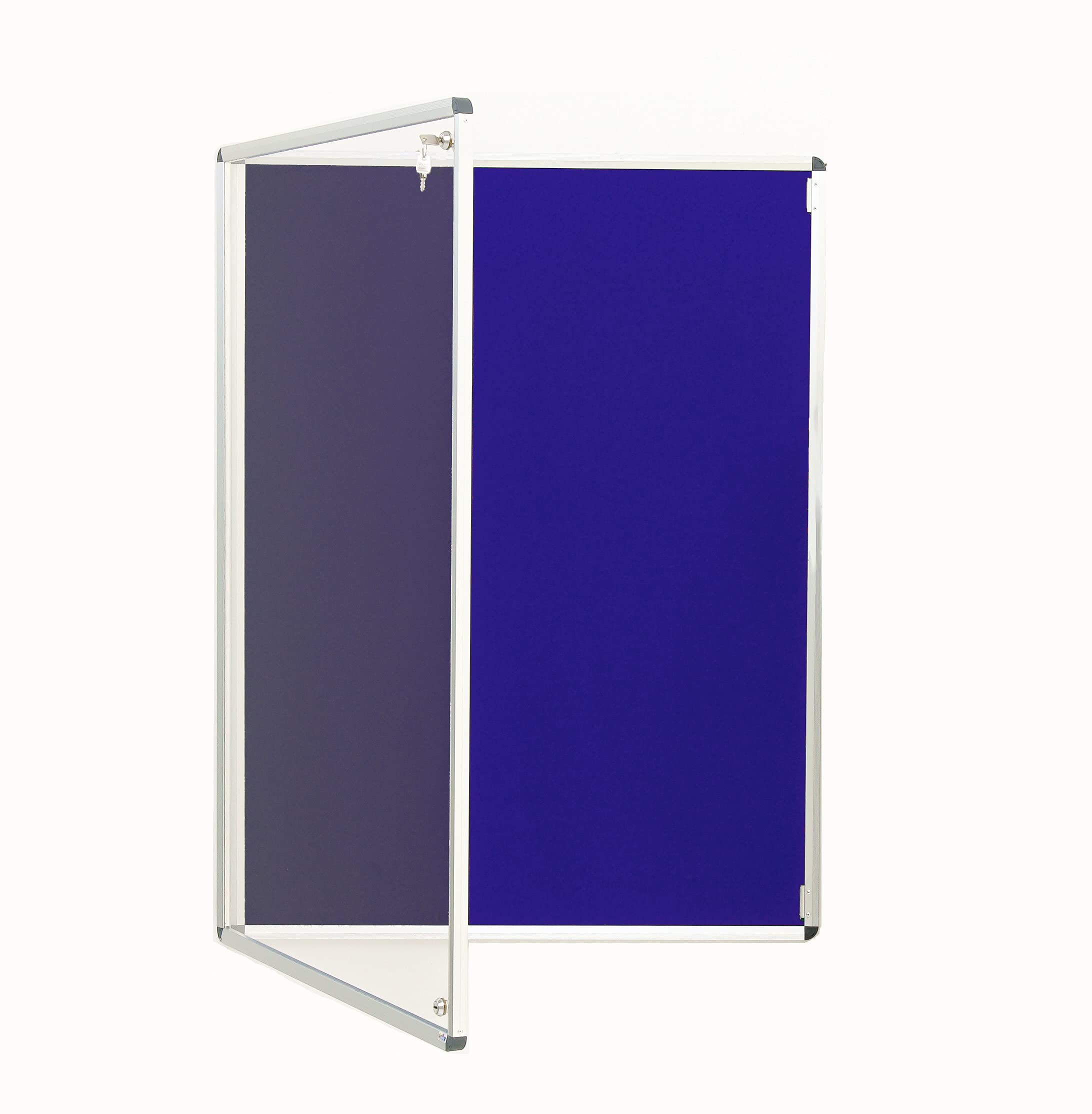 Blue Fully Fire Retardant Lockable Notice Board [2 Locks] - Tamperproof Display Board [14 Colours] [6 Sizes]