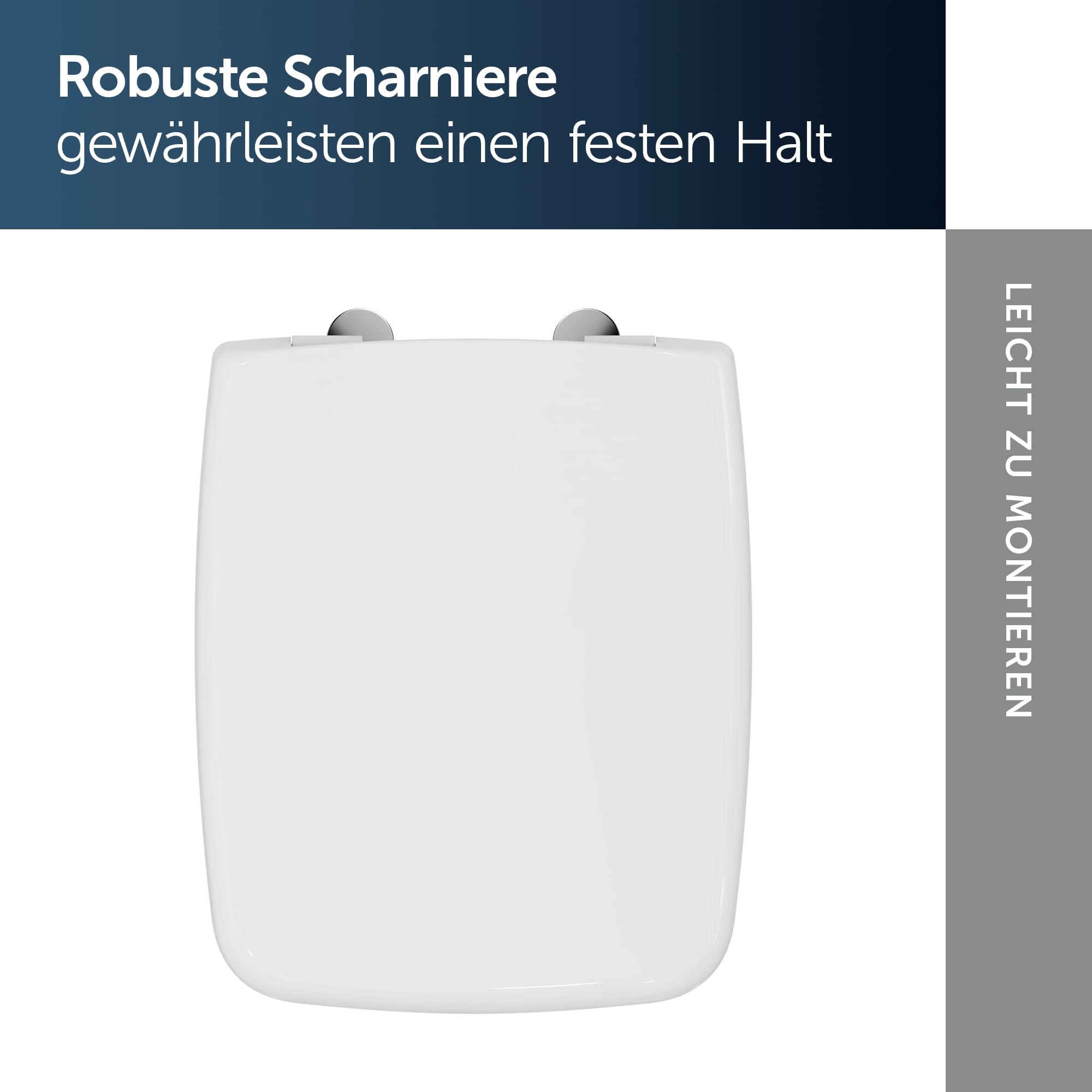 Ideal Standard Cantica WC-Sitz Wrapover, eckig – Weiß (Alpin) | WC-Sitz aus langlebigen Material hergestellt, T629901