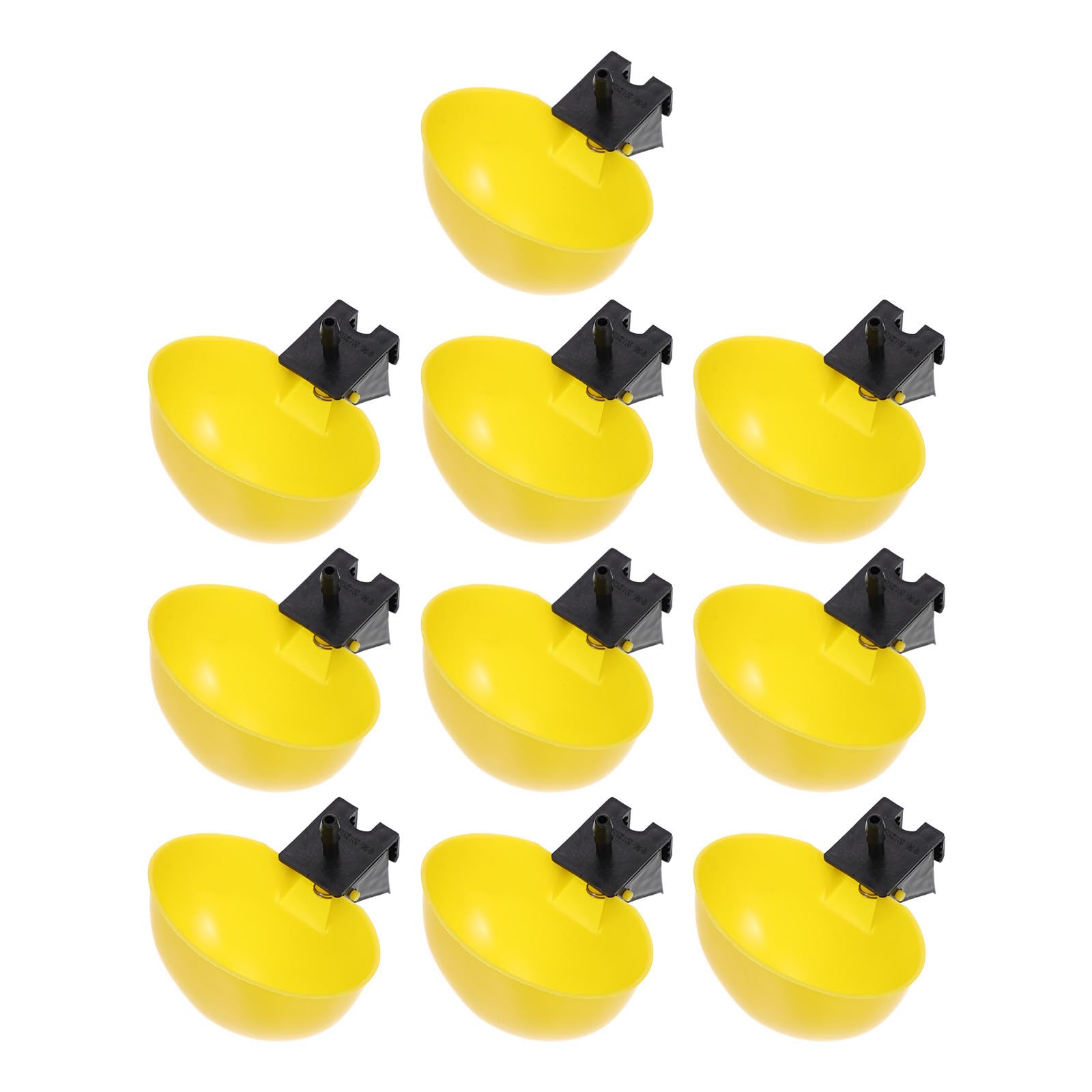 HEALLILY Bebedero Automático para Codornices y Gallinas, 10 Piezas Plásticas Amarillas, Dispensador de Agua para Uso en Granjas