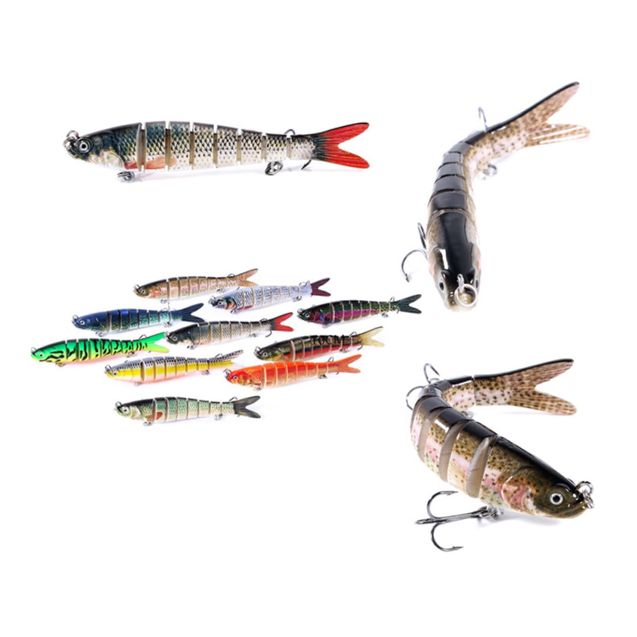 Yardwe Hard Fish Lure Multi-section Fish Bait Hard Bait Hard Fish Fishing Bait Lures Lifelike Top Water Baits Sink Fishing Bait Hook Swimbaits Classic Fake Bait