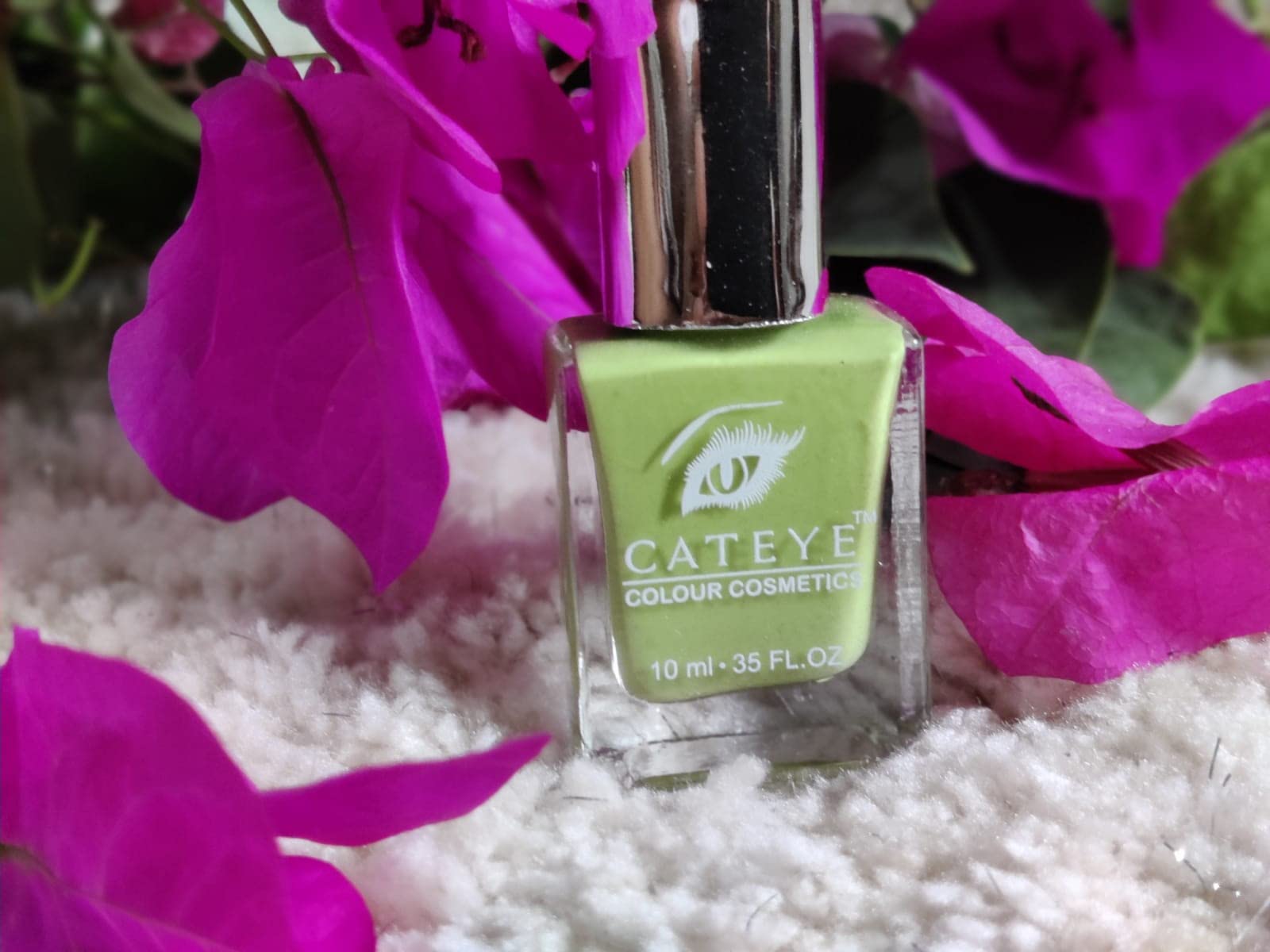 CATEYE Color Cosmetic Parrot Green Nail Paint 14 Toxin Free Nail Paints, Vitamin E Enriched, Glossy, Quick Dry, High Coverage, Chip Resistant, Long Lasting Nail Polish for Women and Girls-Pack of 1