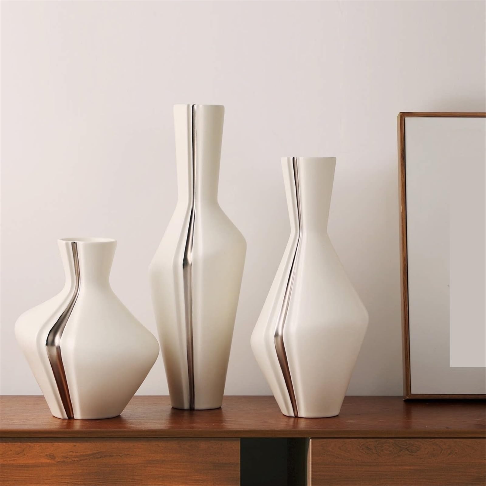 Vaso di Fiori Centrotavola for Tavolo da Pranzo con Decorazione di Lusso Leggero, Vaso Bianco, Composizione Floreale for Soggiorno(Grande)