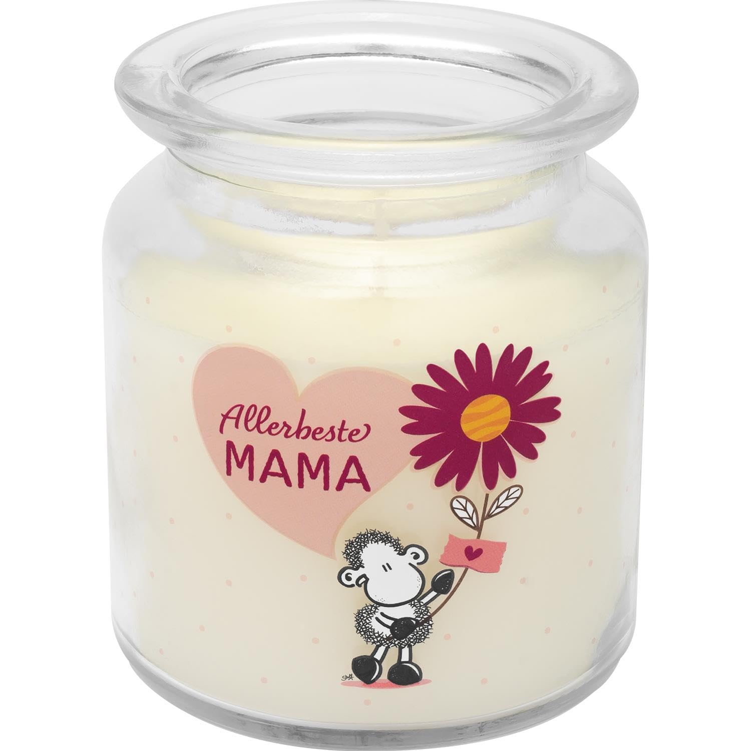 Bougie Allerbeste Mama Sheepworld pot en verre photophore cadeau maman décoration