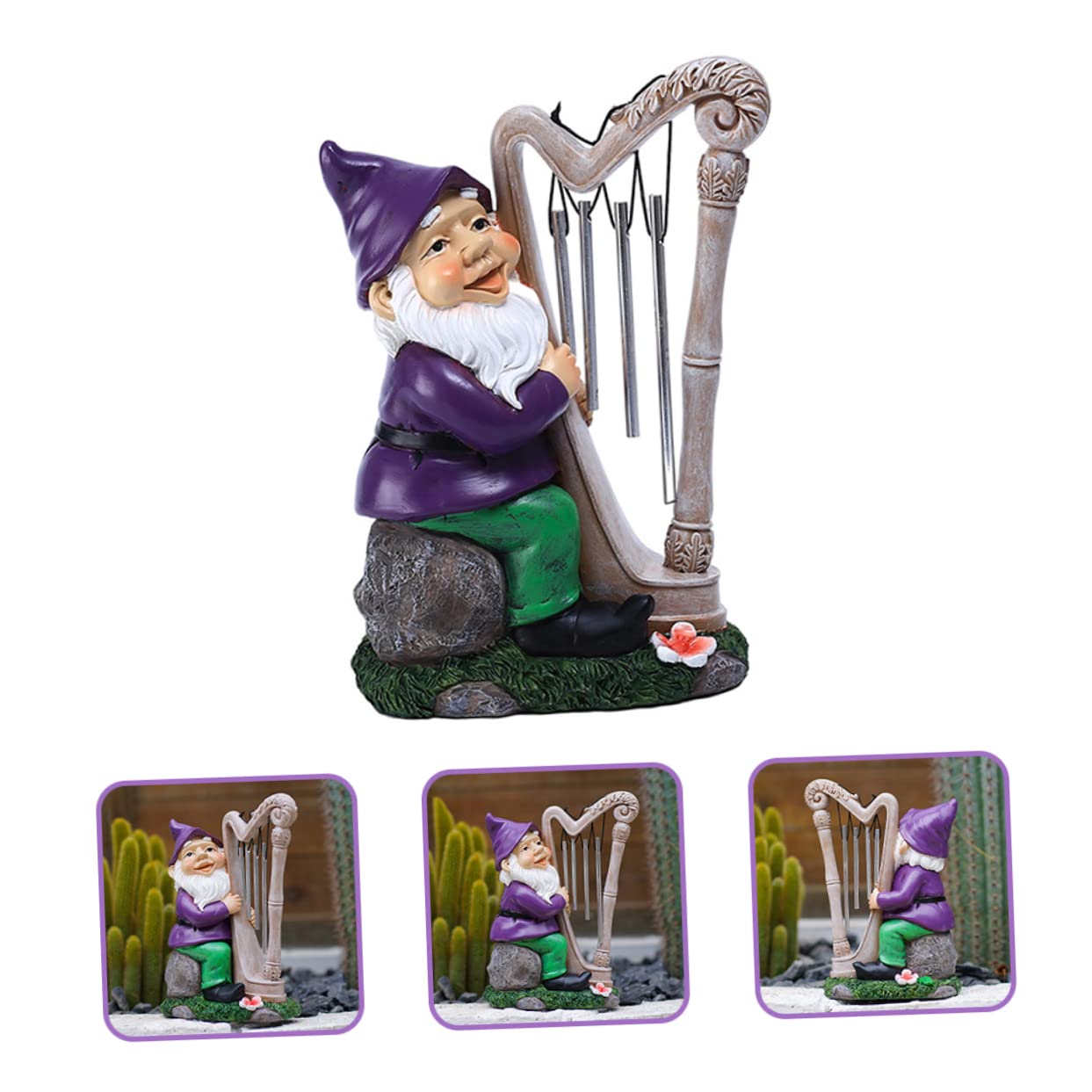 Sosoport GNOME De Jardin Résine avec Éolien Décoration Extérieure Ornement De Jardin Anniversaire