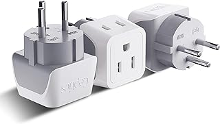 Ceptics Canada to Israel, Plestine Travel Adapter (Type H) - Dual Input - Ultra Compact - Charge your Cell Phone, Laptops, Tablets (CT-14, 3 Pack)
