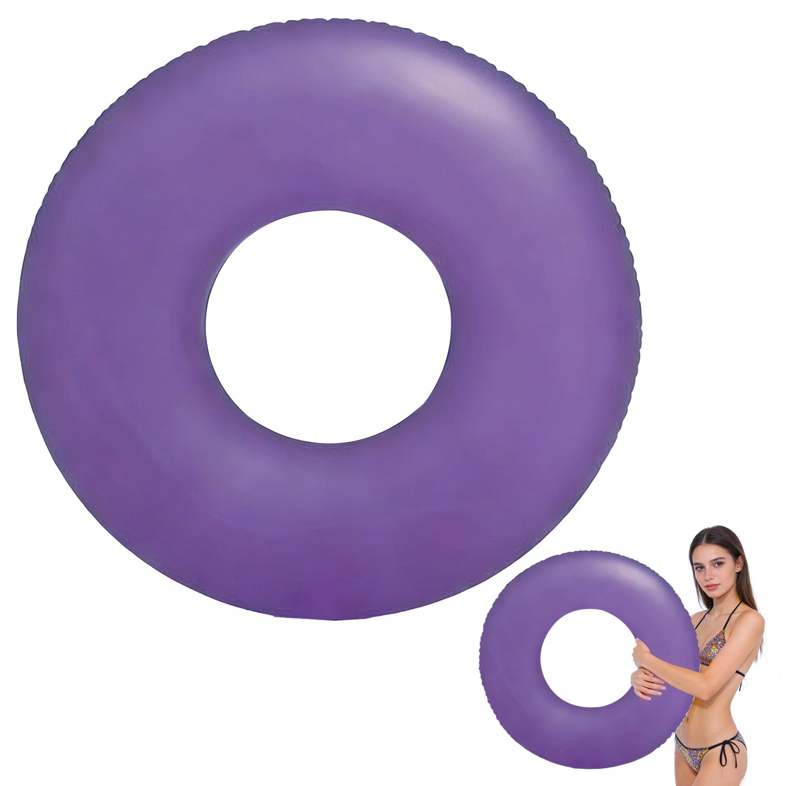 Purple Swimming Ring Inflatable Rubber Rings for Adult,90cm Inflatable Pool Ring Floaties Swim Rings Water Float Inflatables Pool Float for Teenager Men Women Beach Summer Water Party