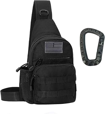 Armiya Men's Tactical Sling Bag, Small Shoulder Chest Molle Daypack Backpack for Cycling Hiking Camping Trekking