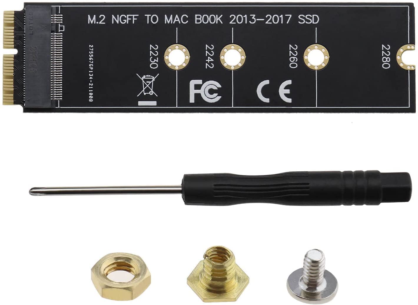 Sairetail.Com Original M.2 Nvme Ssd Convert Adapter Ssd To Nvme Converter Hard Disk Adaptor Card Compatible With Macbook Air Pro Retina 2013-2017 Nvme Ssd Upgrade Kit For A1465 A1466 A1398,USB Type C