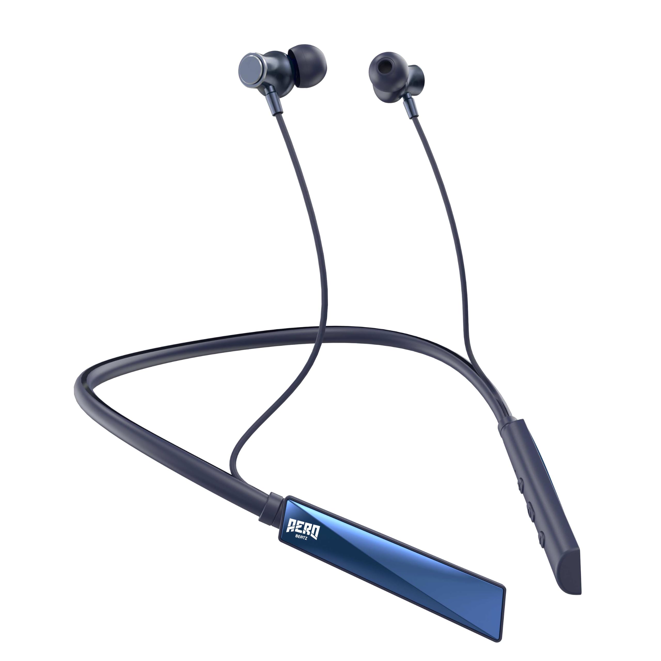 Aero Luxury Wireless Neckband with 40HRS Playtime, Bluetooth 5.4, Type-C Fast Charging (Blue)-image-44