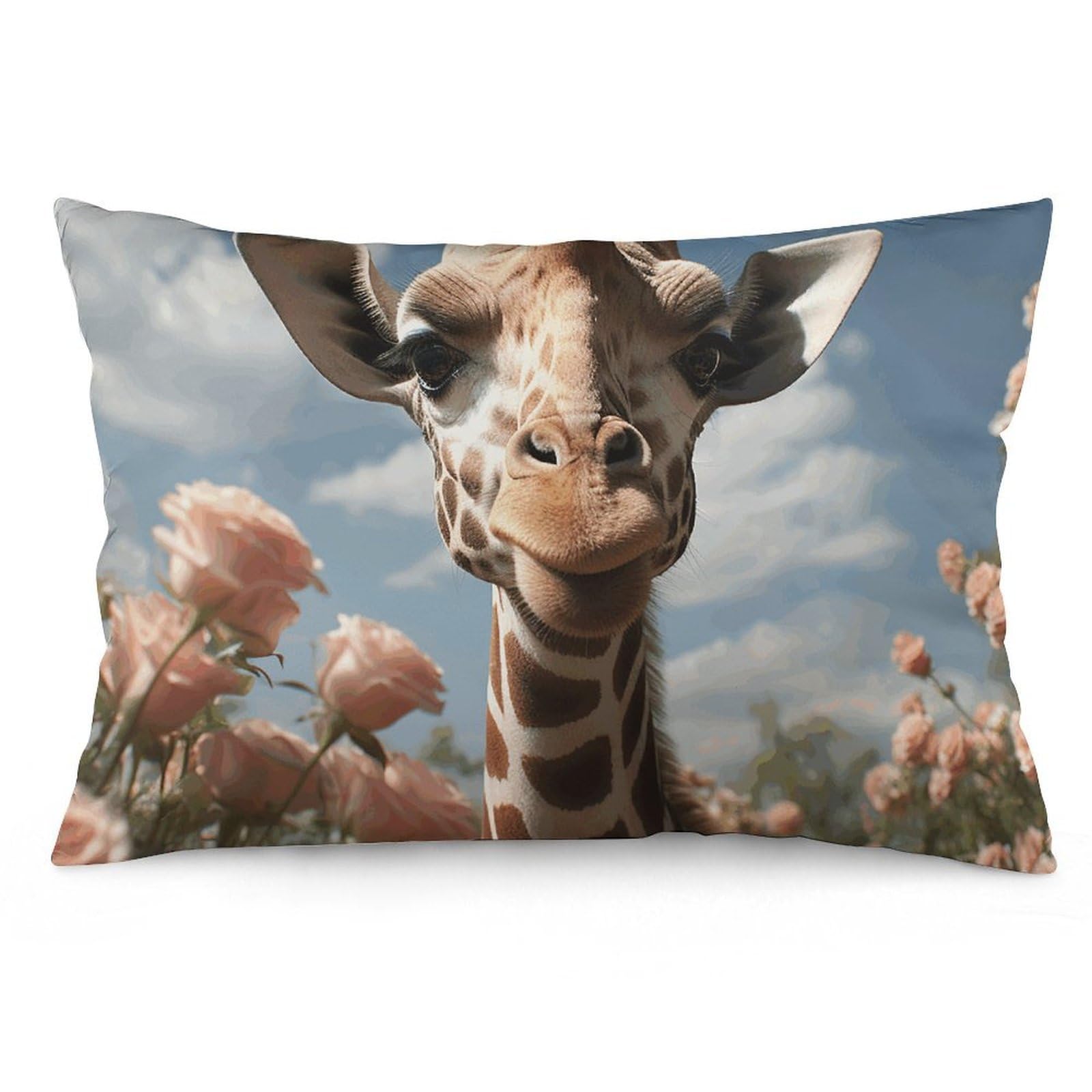2 Pack Pillow Cases for Hair and Skin, Soft Breathable Pillow Case Covers with Hidden Zipper, Beautiful Giraffe Pillowcase 12 "x20 Pillow Covers for Sleeping Gift