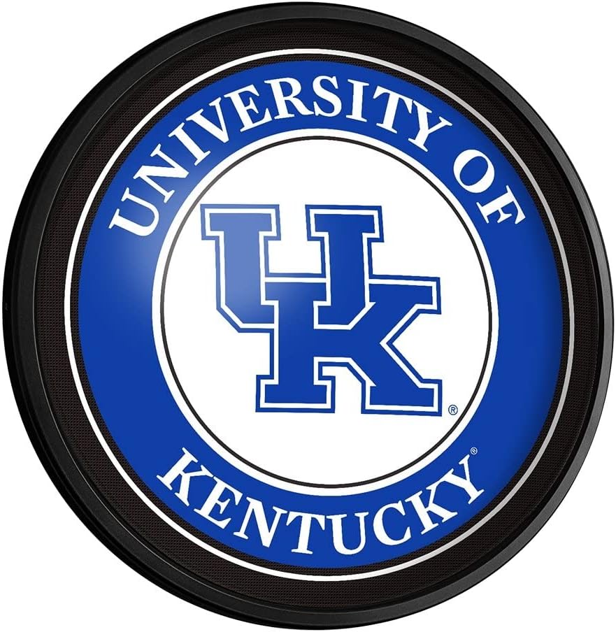 The Fan-Brand Kentucky Wildcats Round Slimline Lighted Wall Sign - Football, Basketball & Baseball Wall Decor - College Sports Decor for Home, Office, Game Room, Fan Cave, Garage - USA Made