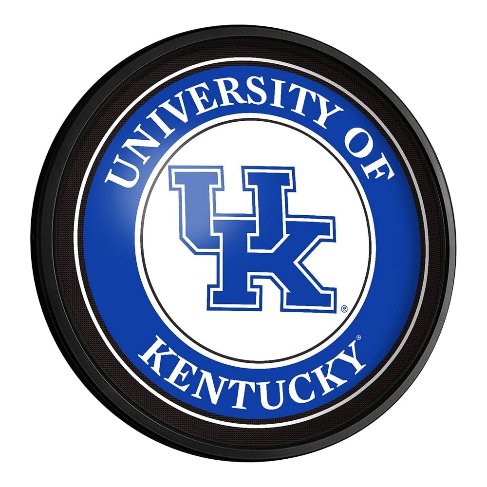 The Fan-Brand Kentucky Wildcats Round Slimline Lighted Wall Sign - Football, Basketball & Baseball Wall Decor - College Sports Decor for Home, Office, Game Room, Fan Cave, Garage - USA Made