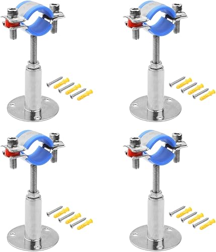 4 piezas de acero inoxidable 304 para montaje en techo de pared, abrazadera de soporte de tubo ajustable para tubería de diámetro exterior de 1-14