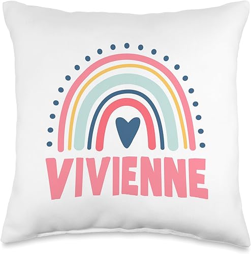 Idea Regalo Personalizzata con Nome Gifts Idea Vivienne Name Custom Woman Myth Legend Pink Birthday Party Throw Pillow, 16x16, Multicolor