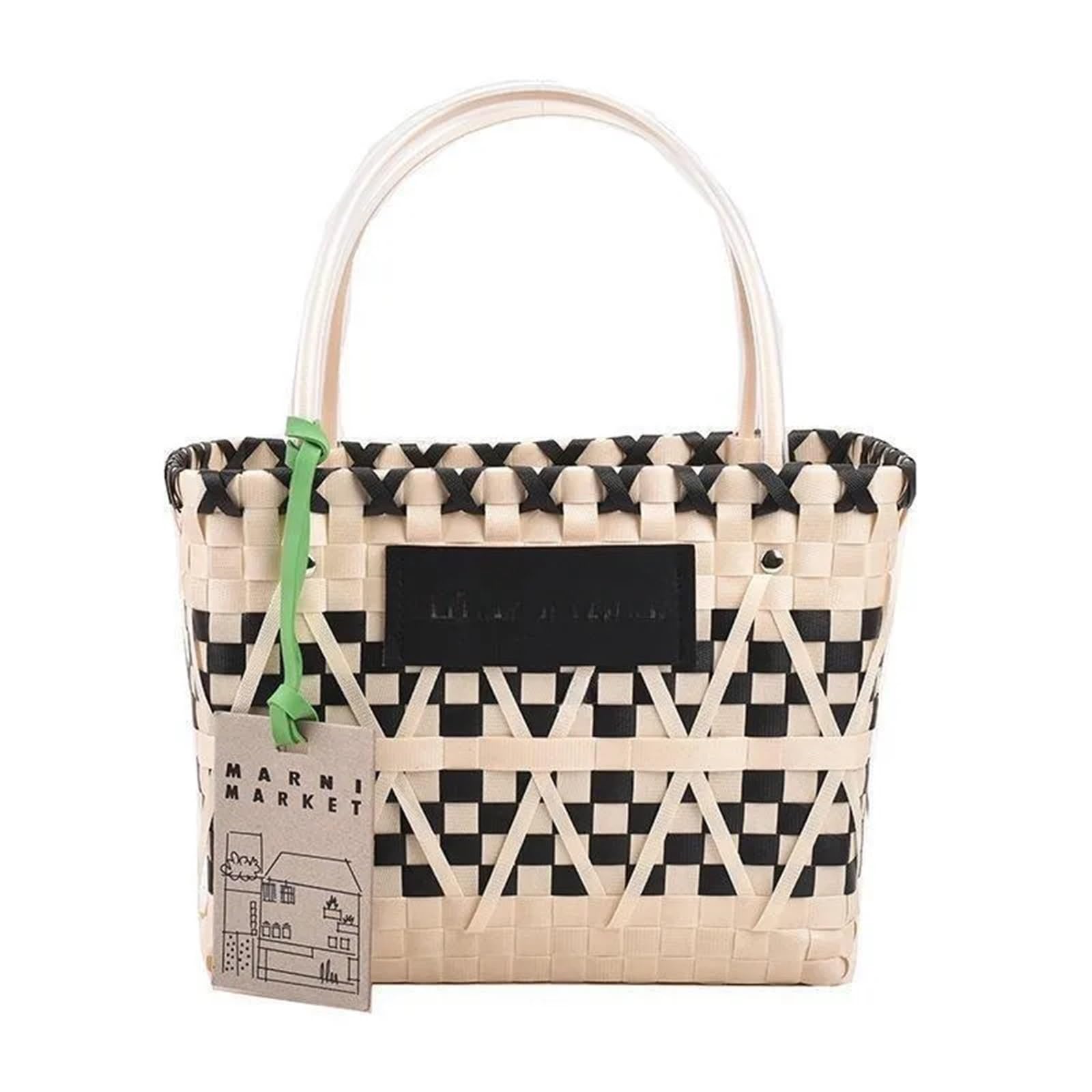 Borsa Intrecciata Donna Borsa tote in tessuto da spiaggia estiva di grande capacità Estiva