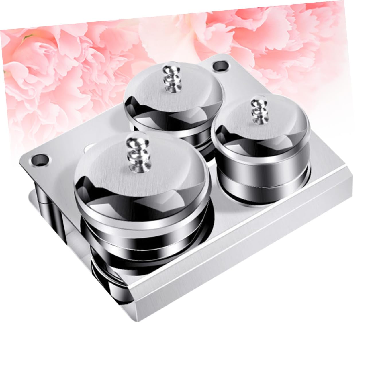 3pcs Stainless Steel Nail Acrylic Powder Container Crystal Liquid Jar Lid Nail Art School Supplies