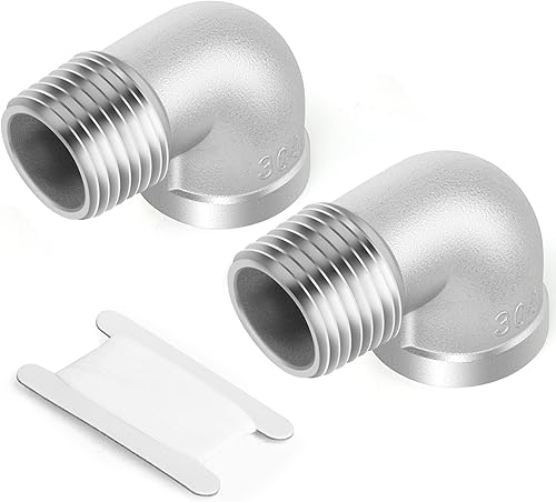TAISHER 5 piezas de acero inoxidable 304 codo de 90 grados, tubo macho NPT de 38 pulgadas a 38 pulgadas NPT hembra 304 accesorio de tubería