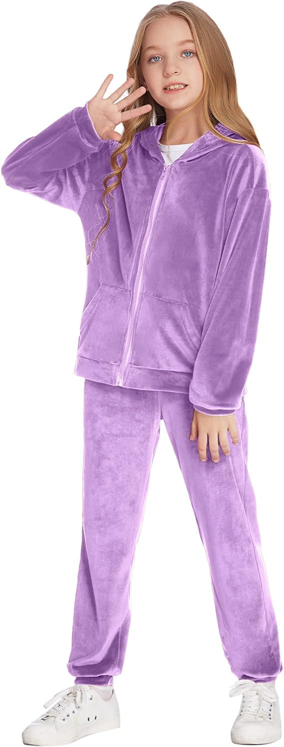 Elendra Track Suit for Girls, Winter-wear Solid Fleece Tracksuit Set, Hoodie and Jogger Set for Girls-image-17