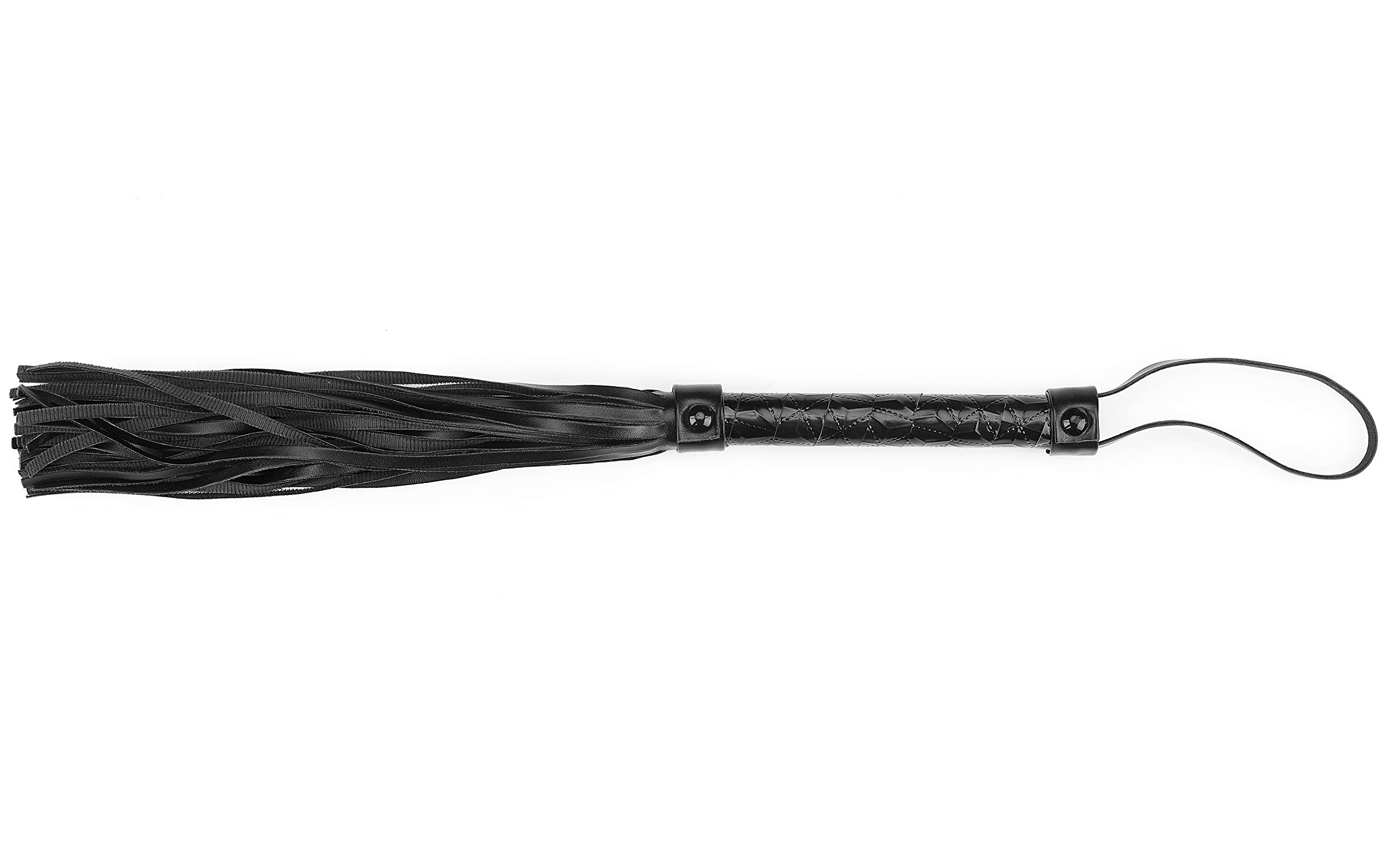 Faux Leather Whip for Cosplay and Bedtime Fun, Riding Whip Black, Costume Accessories