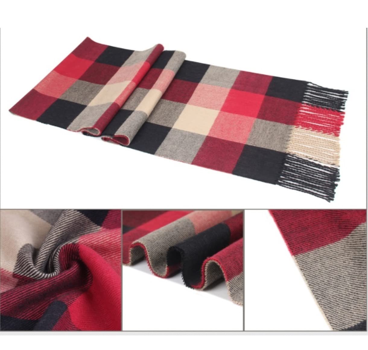 Chal Estolas Bufanda Chal Fular Bufanda para Hombre Bufandas A Cuadros Cálidas Diseño Chal Casual Cálido Neckercheif Chal Bufanda Estolas(D)