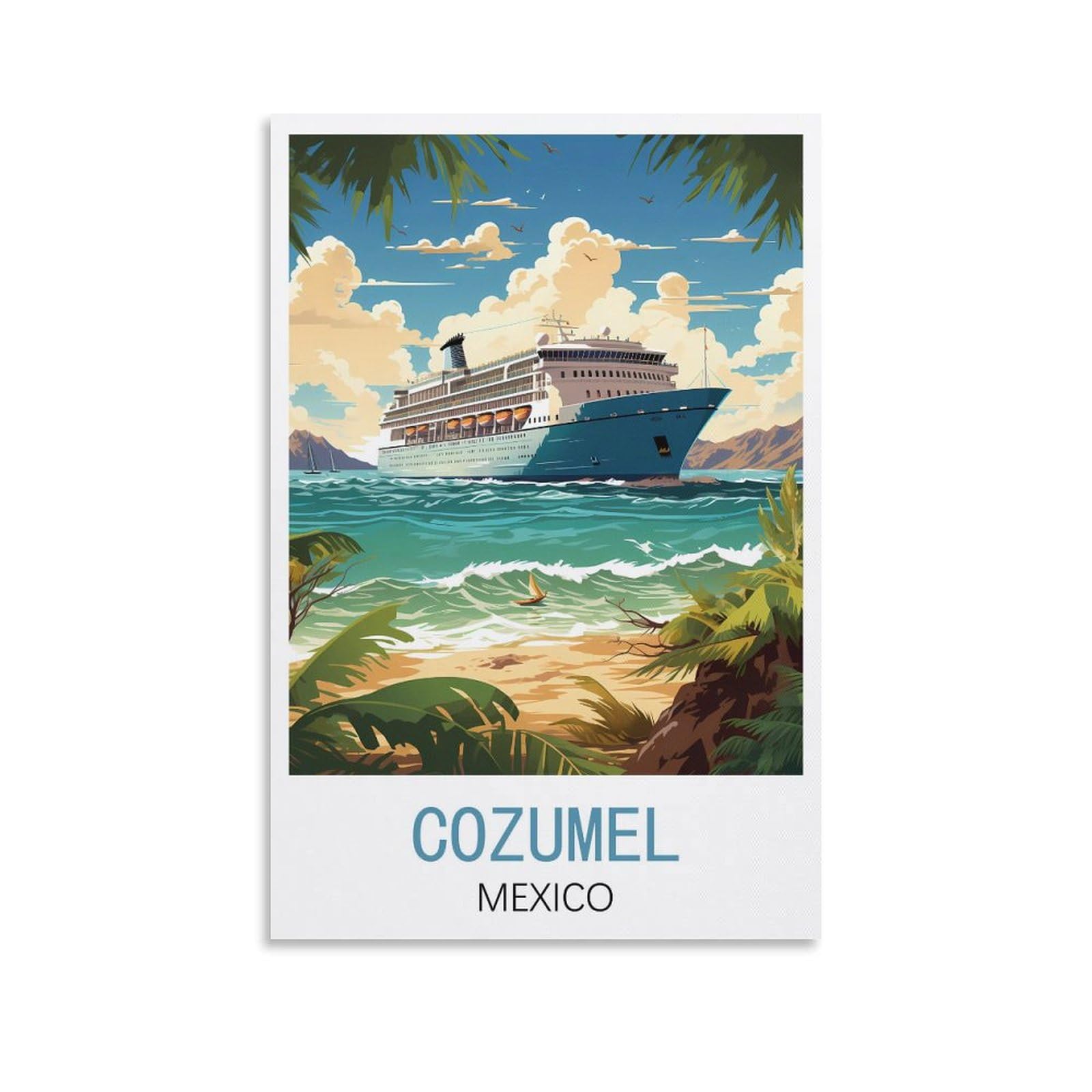 EZMLFA DIY 5D Diamond Painting Kits for Adults,Cozumel Mexico Crystal Rhinestones Art Craft for Beginners DIY Home Wall Decor Gift 50x60cm