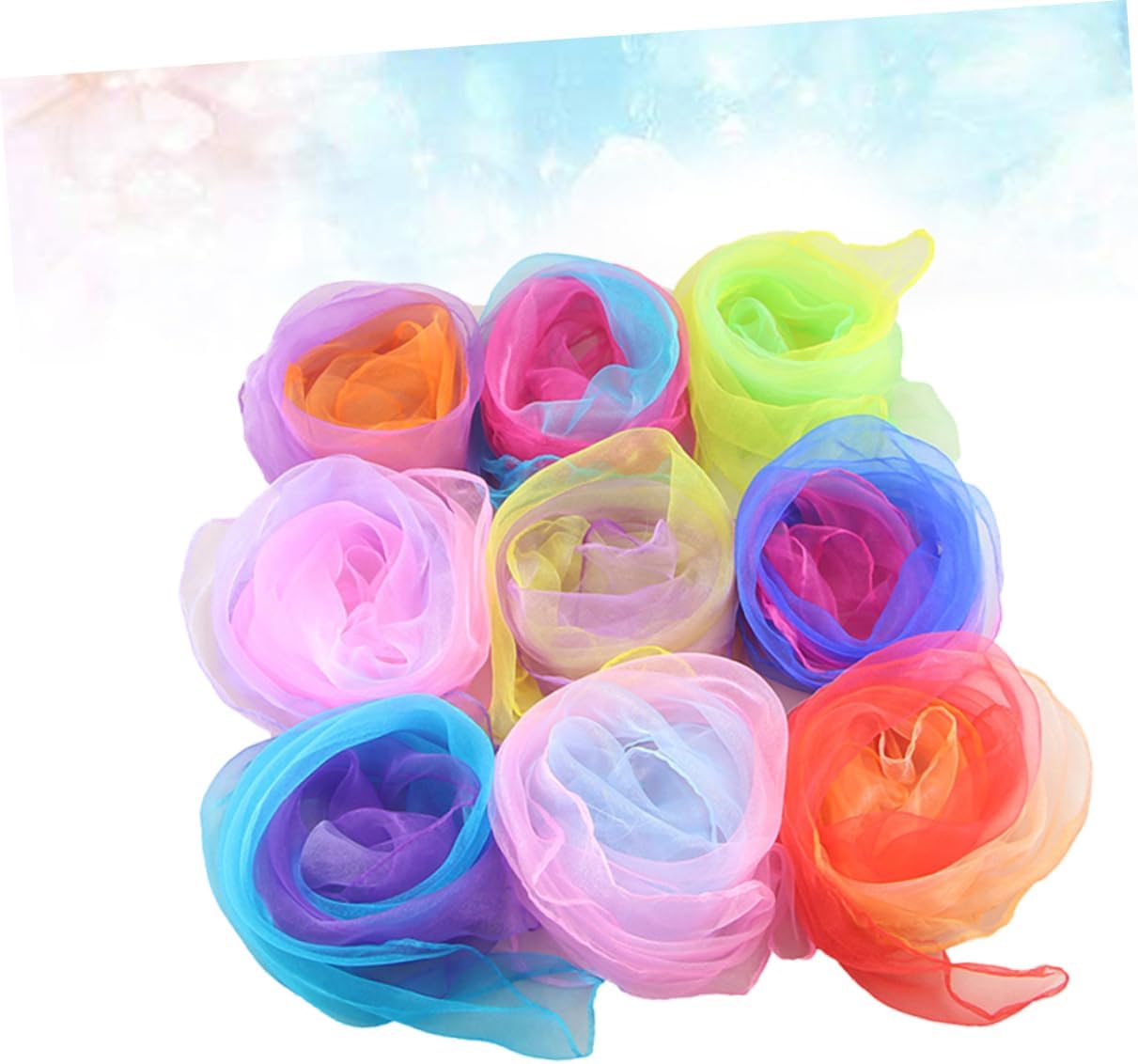 20pieces Juggling Dance Scarves Juggling Cloths for Boys and Girls Random Color