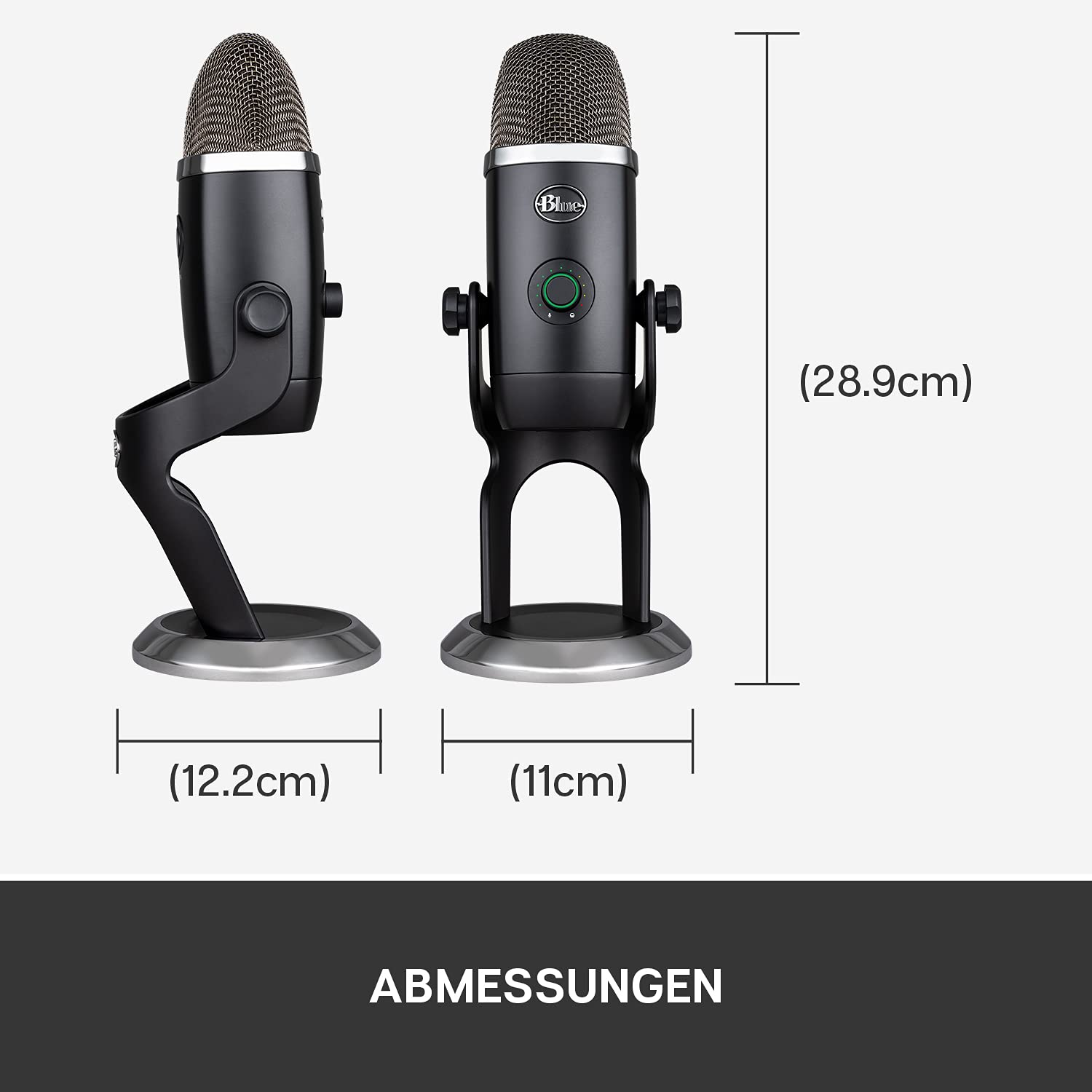Blue Yeti X Professionelles Kondensator-USB-Mikrofon, Hochauflösende Messung und Blue VO!CE Effekte, LED-Beleuchtung für Aufnahmen, Streaming, Gaming, Podcasting auf PC und Mac - Schwarz