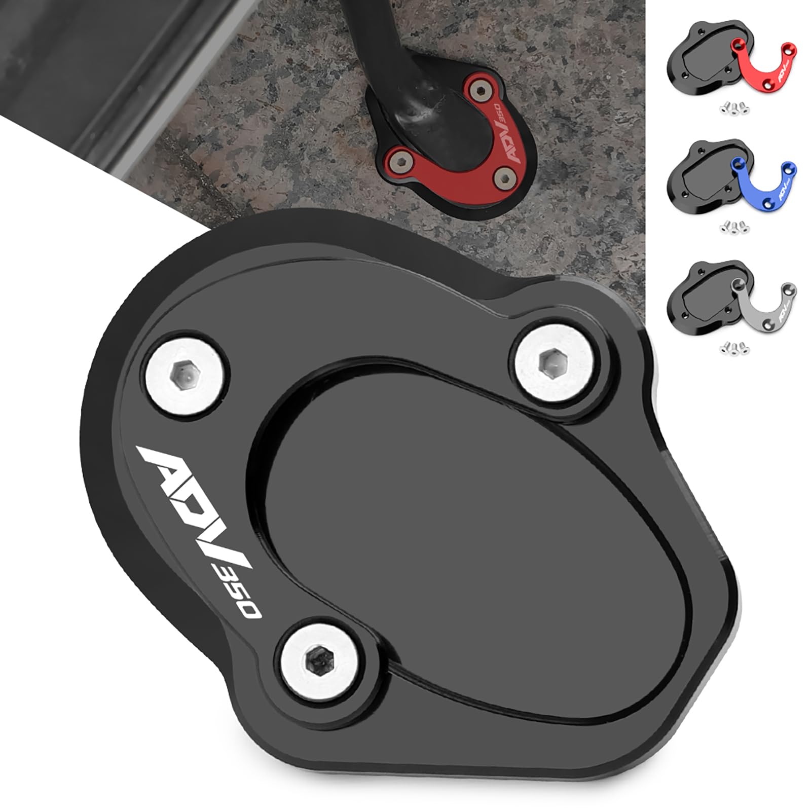 Piastra Ingranditore per Estensione Cavalletto Laterale in Alluminio CNC per Moto ADV350 ADV 350 2022 2023 2024 2025