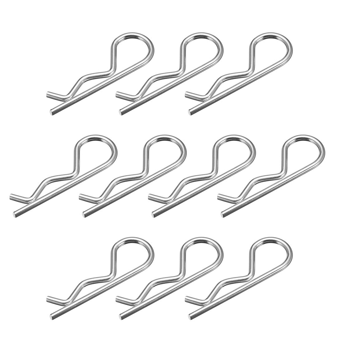 uxcell 3mm x 60mm Carbon Steel R Shaped Spring Cotter Clip Pin Fastener