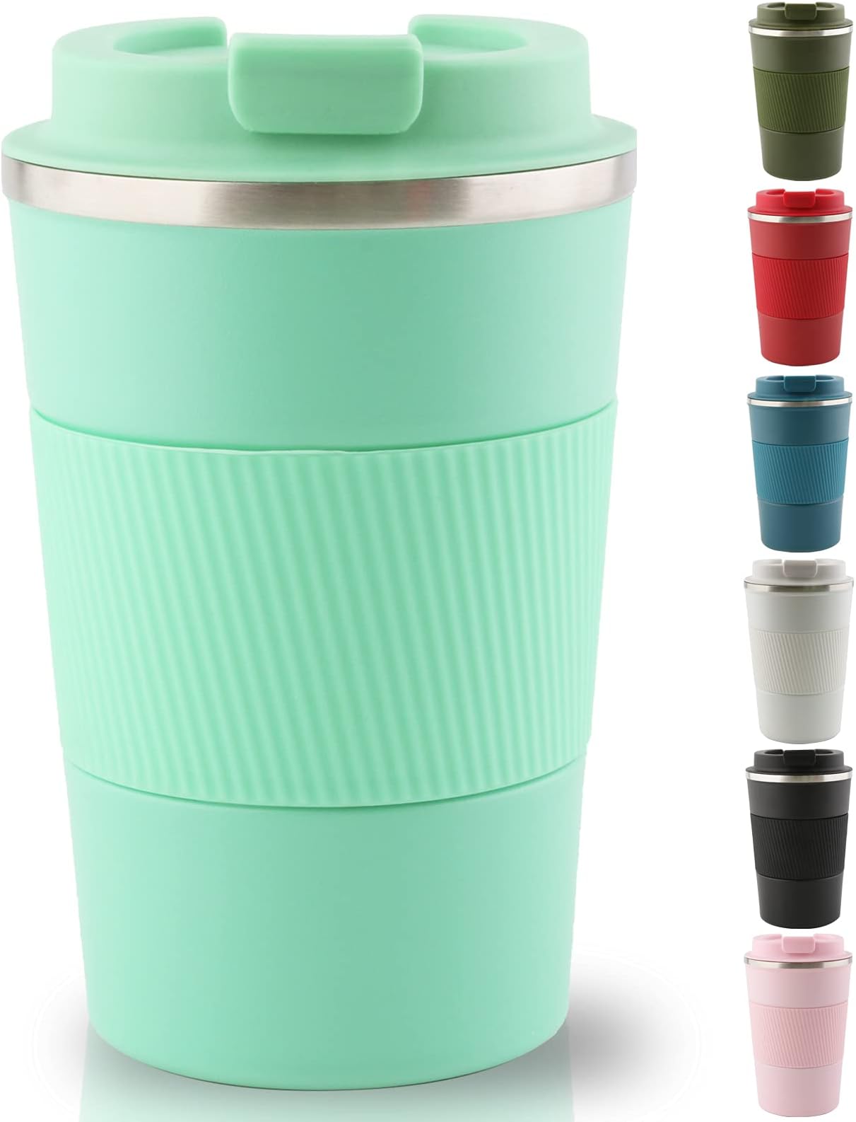 Sangyn Travel Mug 18oz/510ml Insulated Coffee Cup Double Walled Vacuum Insulation Stainless Steel Tumbler for Hot & Cold Water Coffee and Tea(Fruit Green)